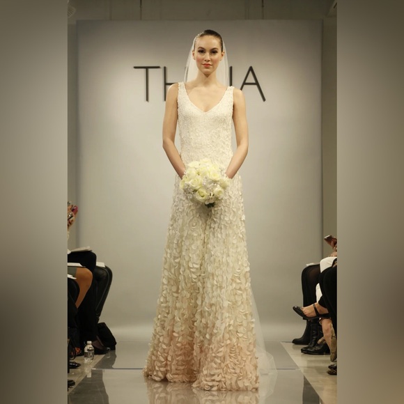 NWT BHLDN Anthropologie Theia Emma Cherry Blossom Wedding Prom Gown 2 NWT $2195 - Picture 4 of 15